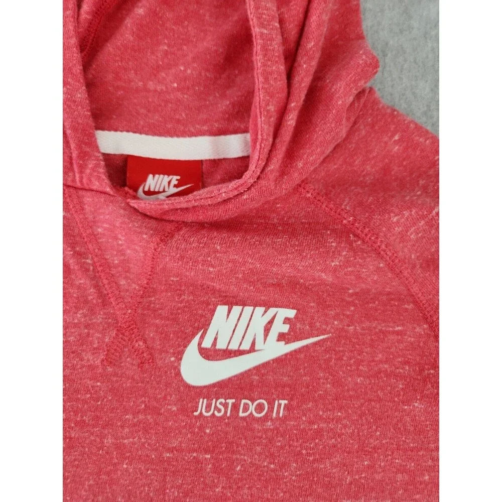 Nike Pink Hoodie Organic Dress Pockets Girl's Swim Beach Cover Up Shirt Sz Large